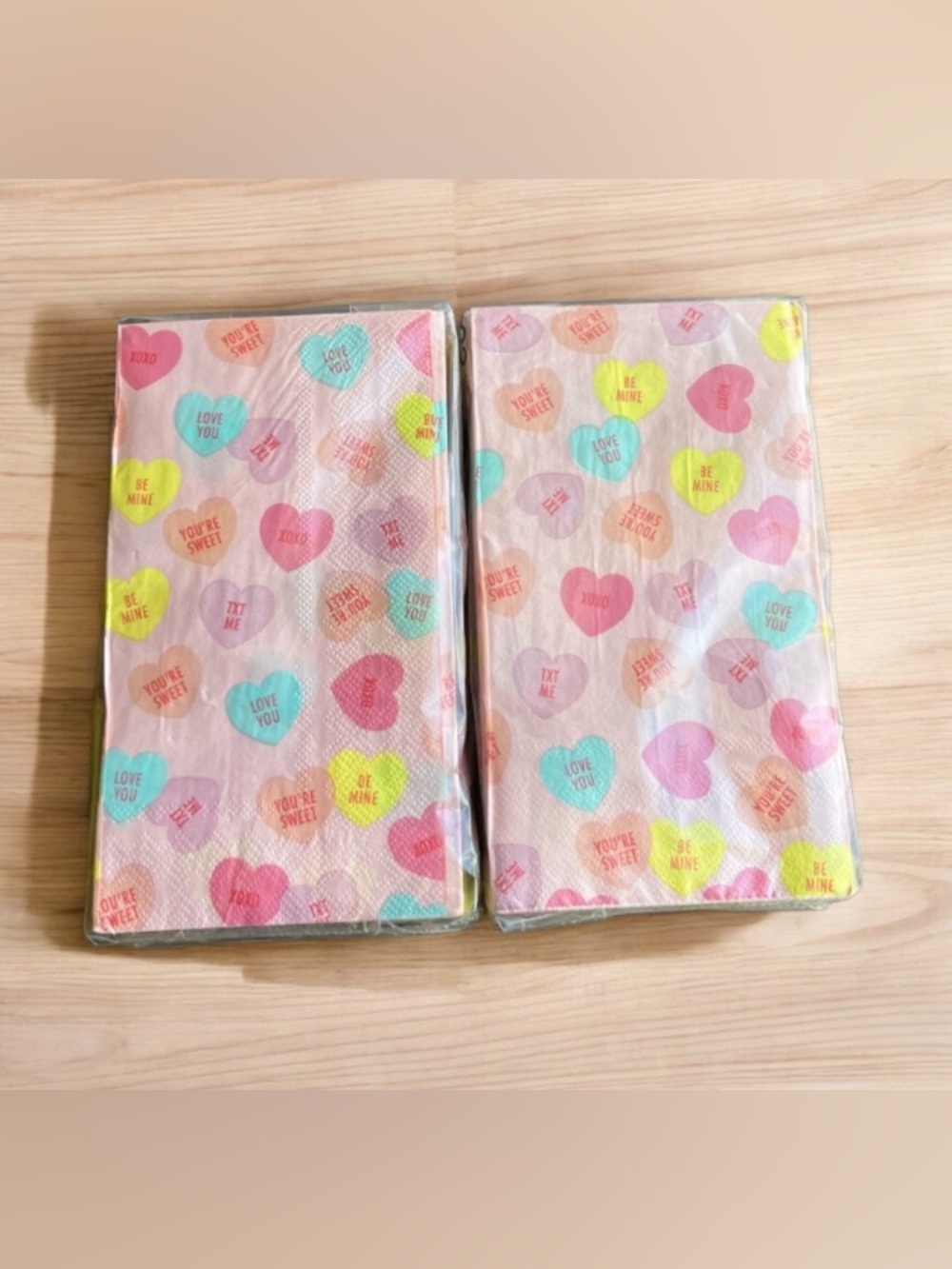 NEW Paper Napkins Lady Jayne Ltd Guest Towel Napkins 3 Ply Candy Hearts Set of 2